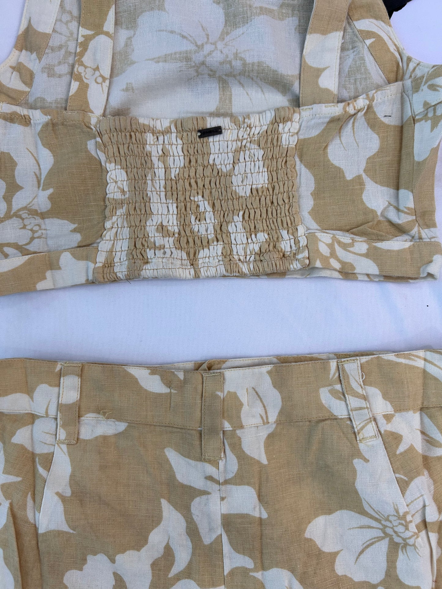 Butter yellow floral shorts set