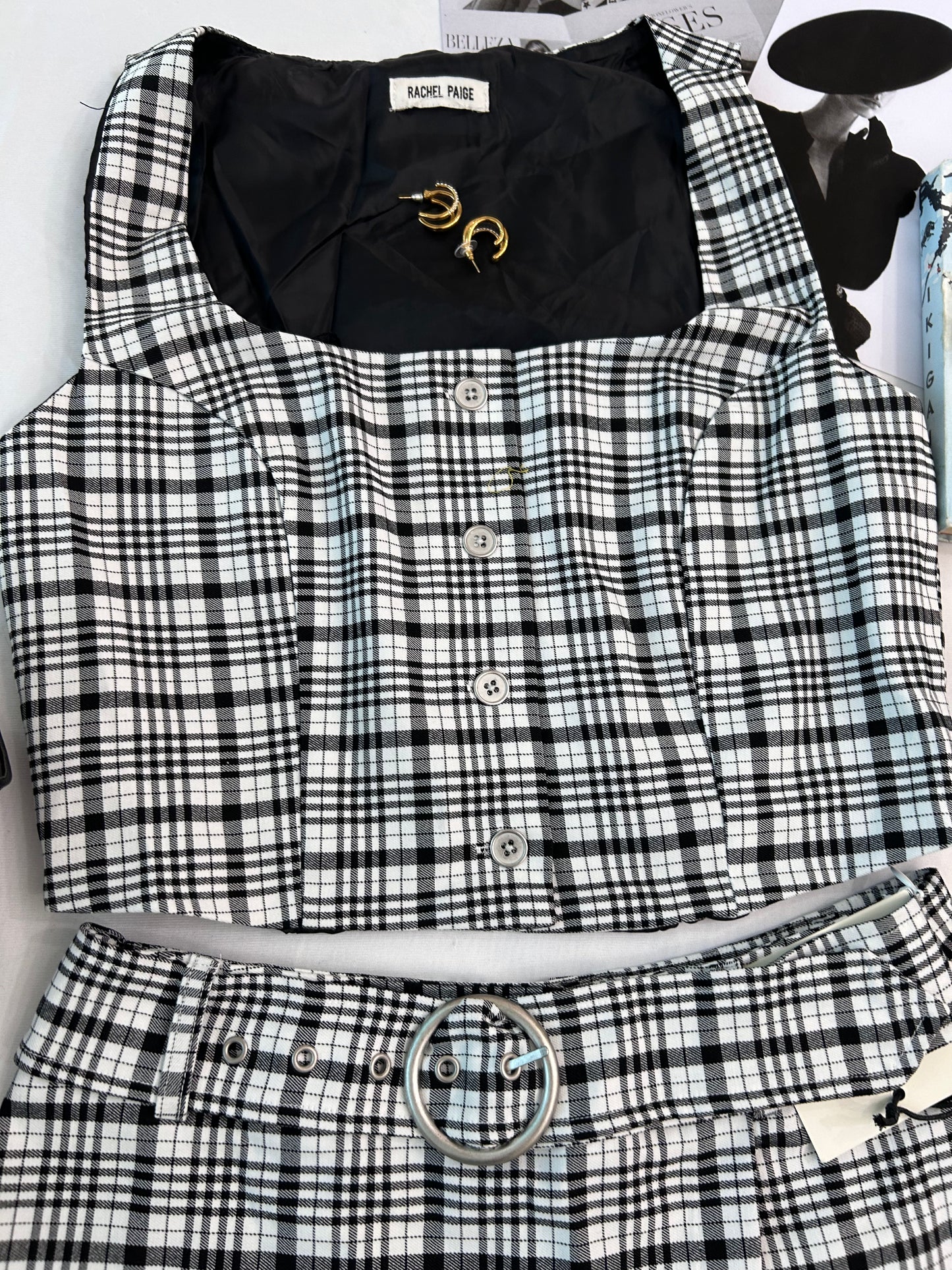 Chic checked skort set