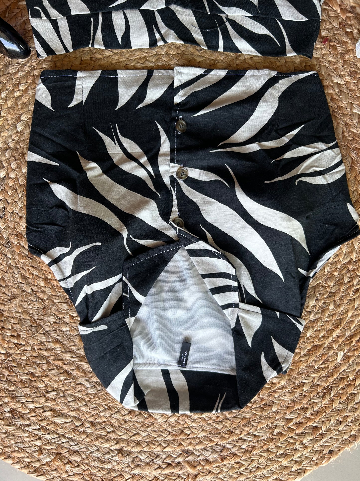 B&w  leafy  printed co-ord