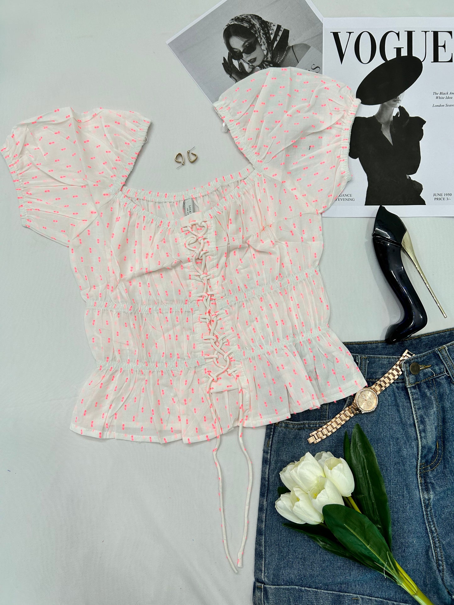 Preety top- White cute