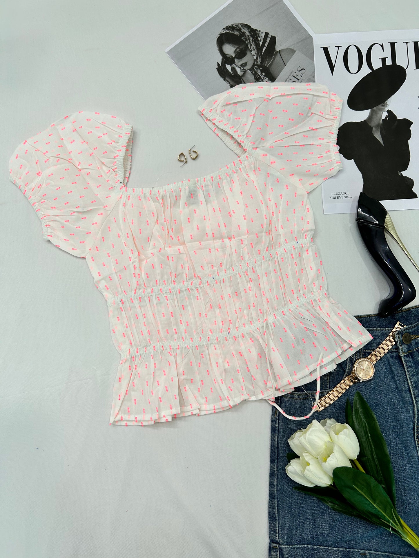 Preety top- White cute