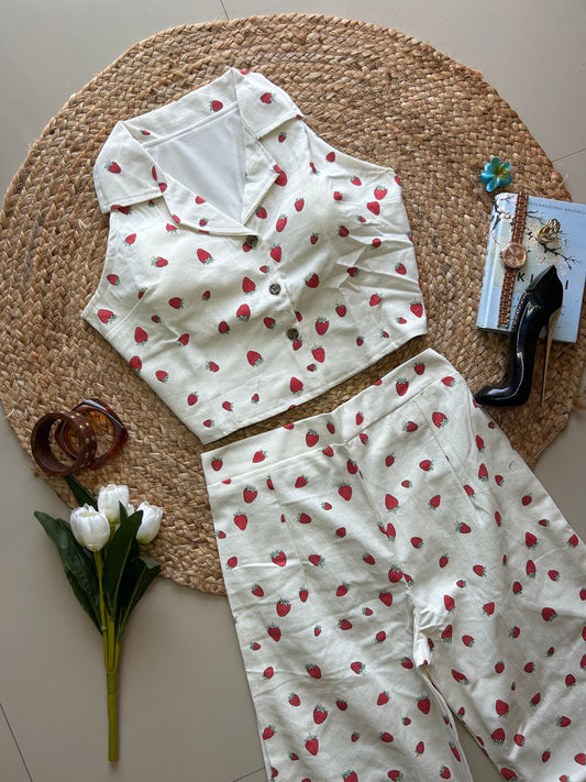 Strawberry printed co-ord