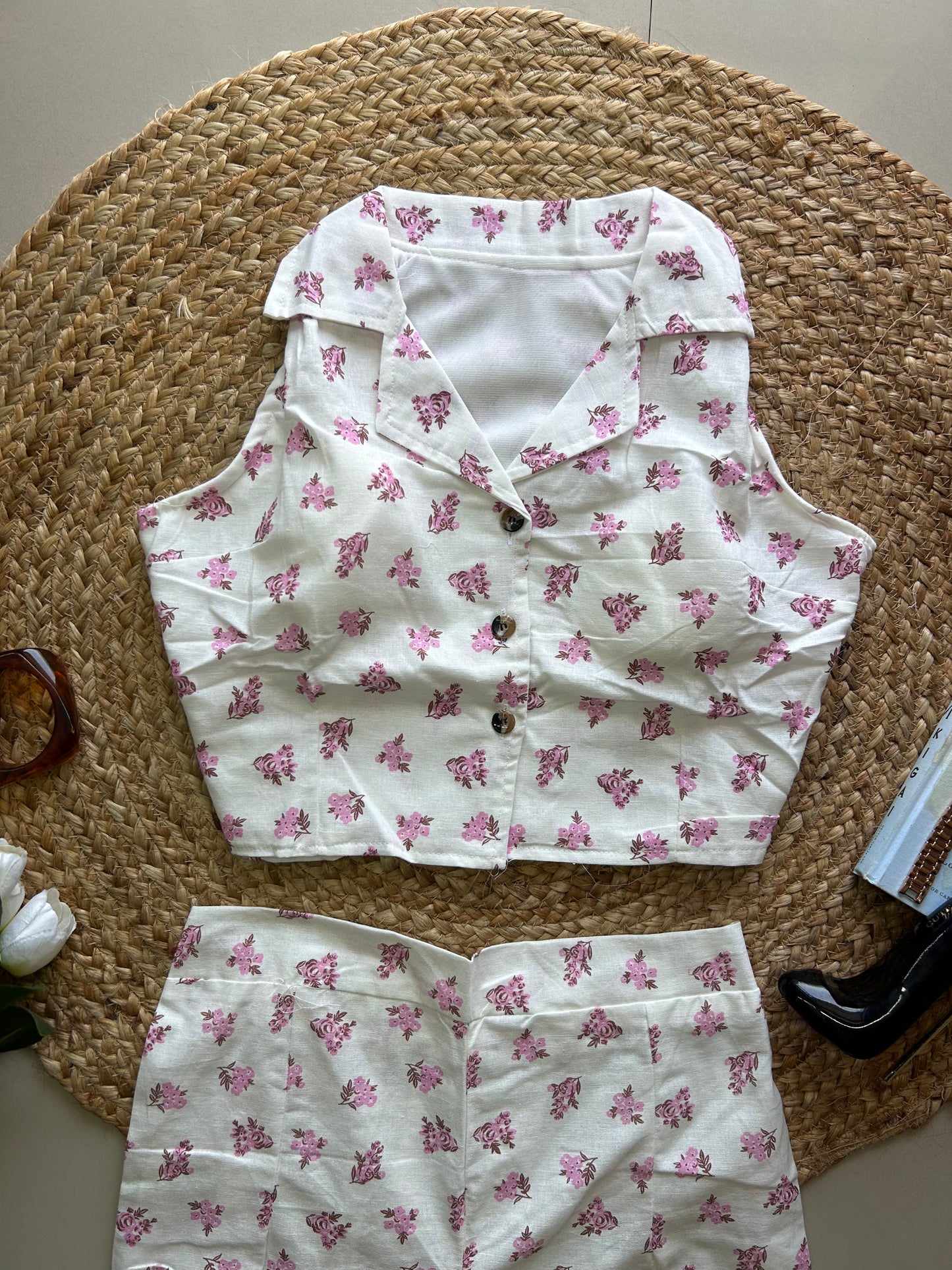 Pink floral  printed co-ord
