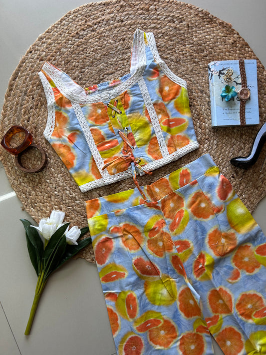 Cutesy citrus  printed co-ord set
