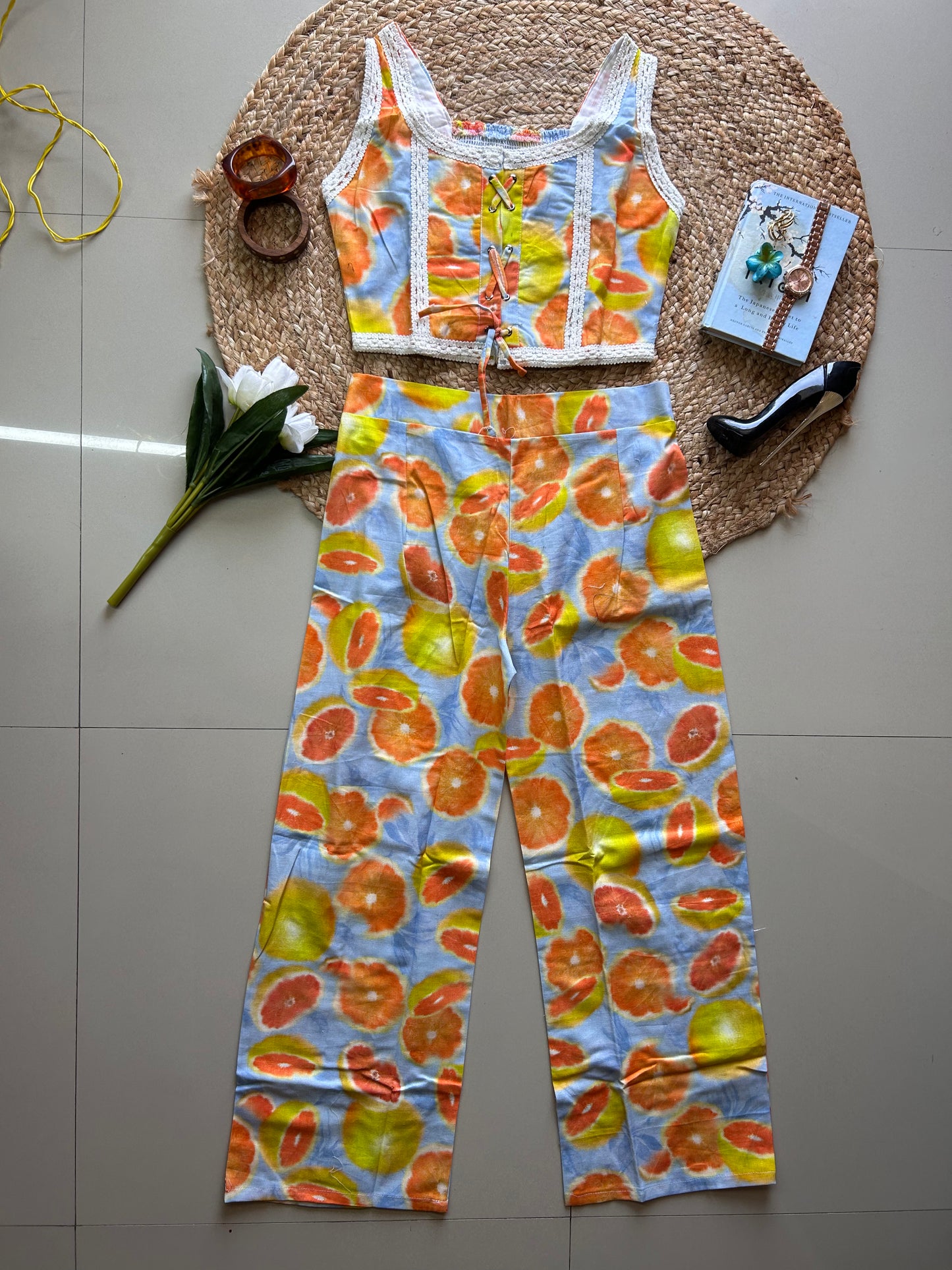 Cutesy citrus  printed co-ord set