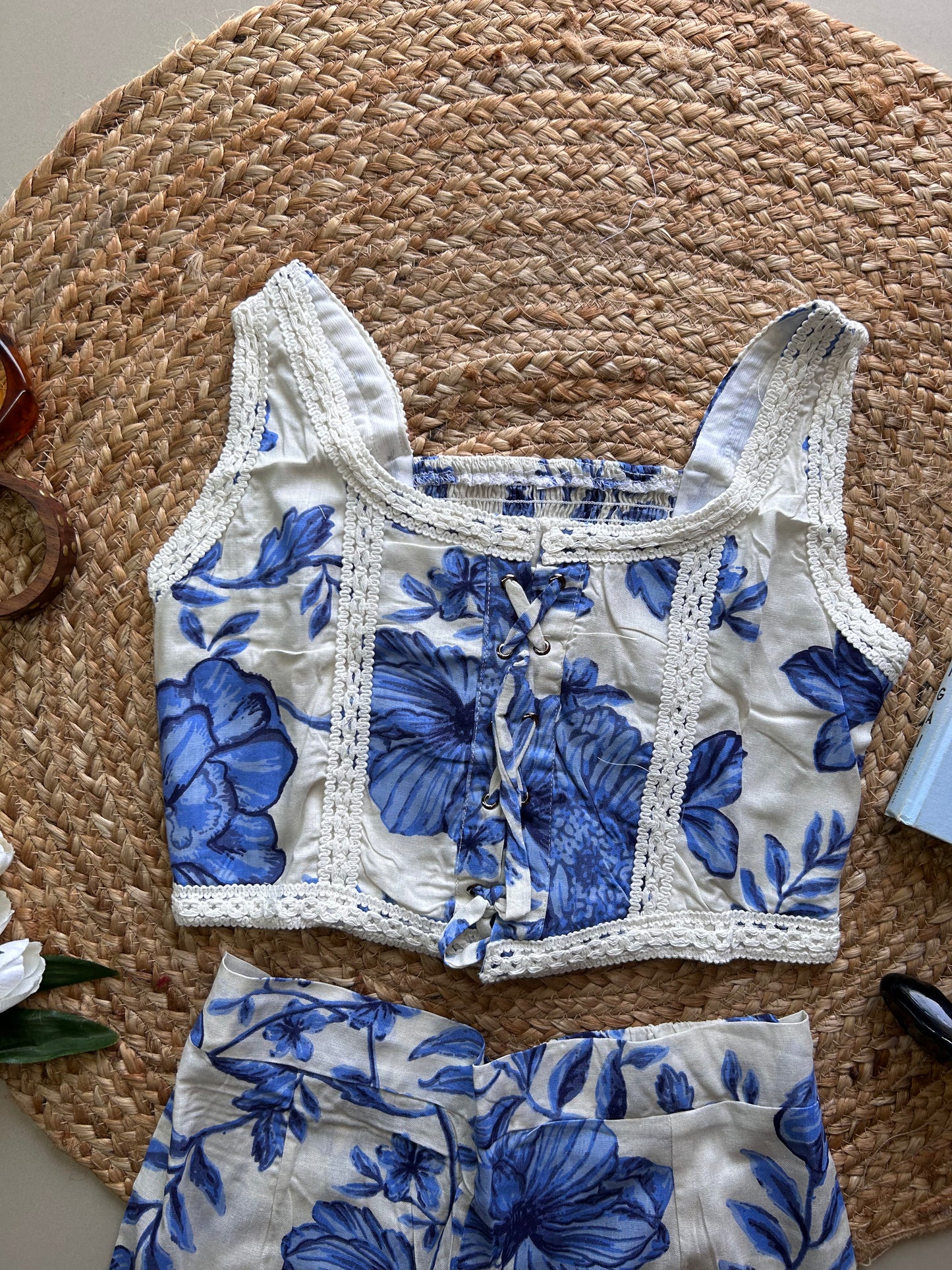 Blue pretty floral  printed co-ord set