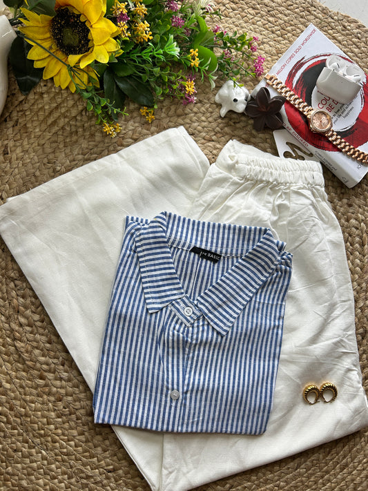 BLUE classic  stripe shirt