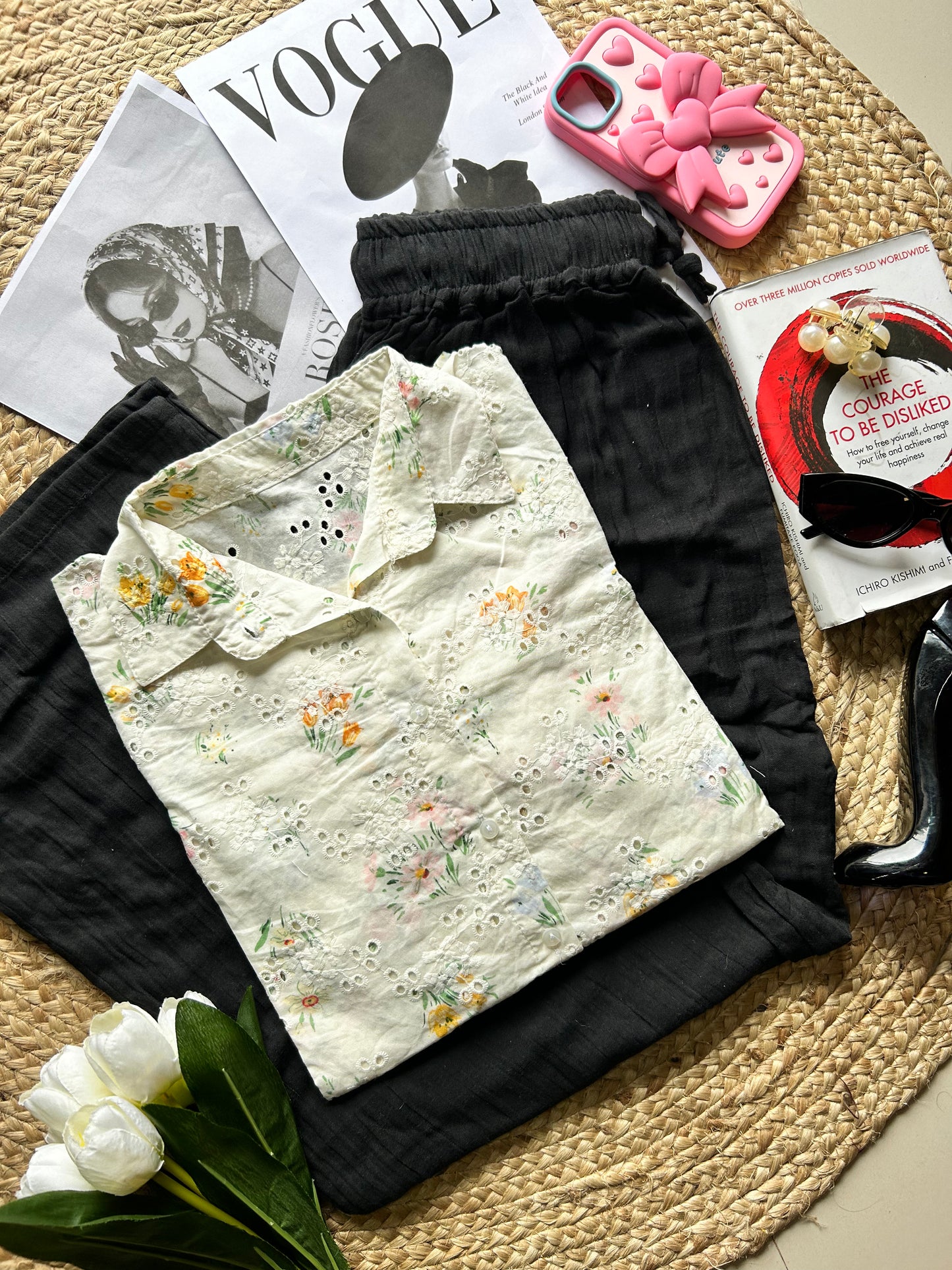 Off-White floral embroidered shirts