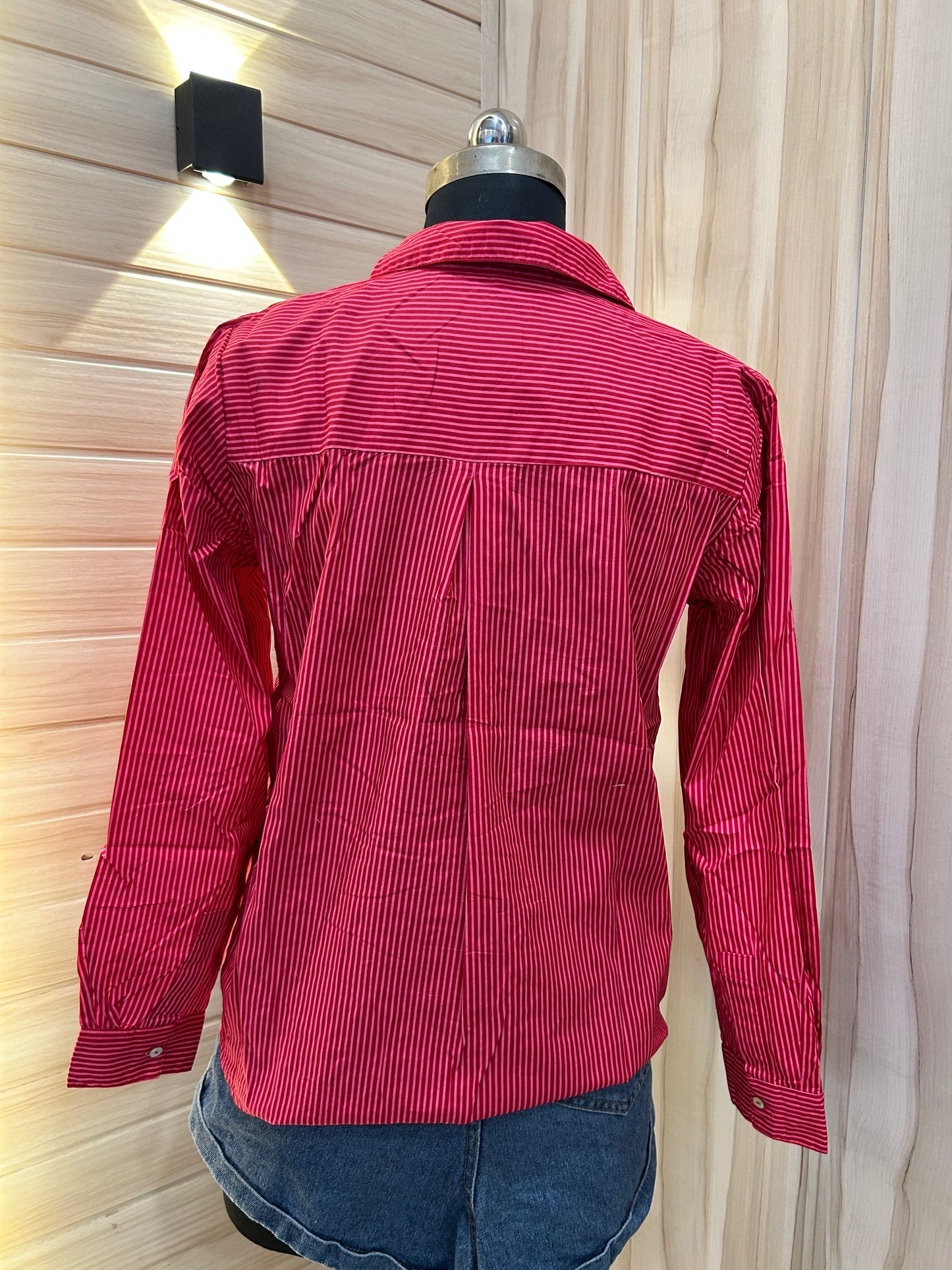 Hot pink striped shirt