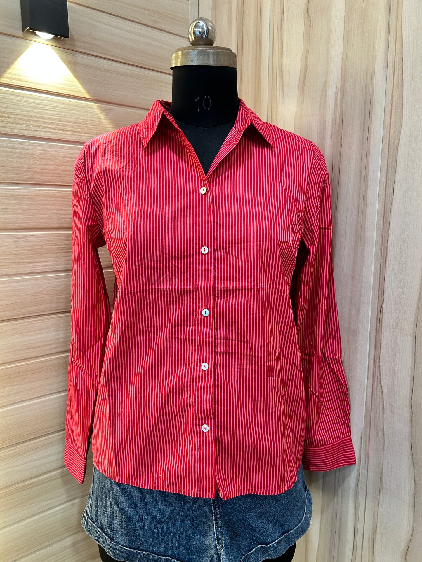 Hot pink striped shirt