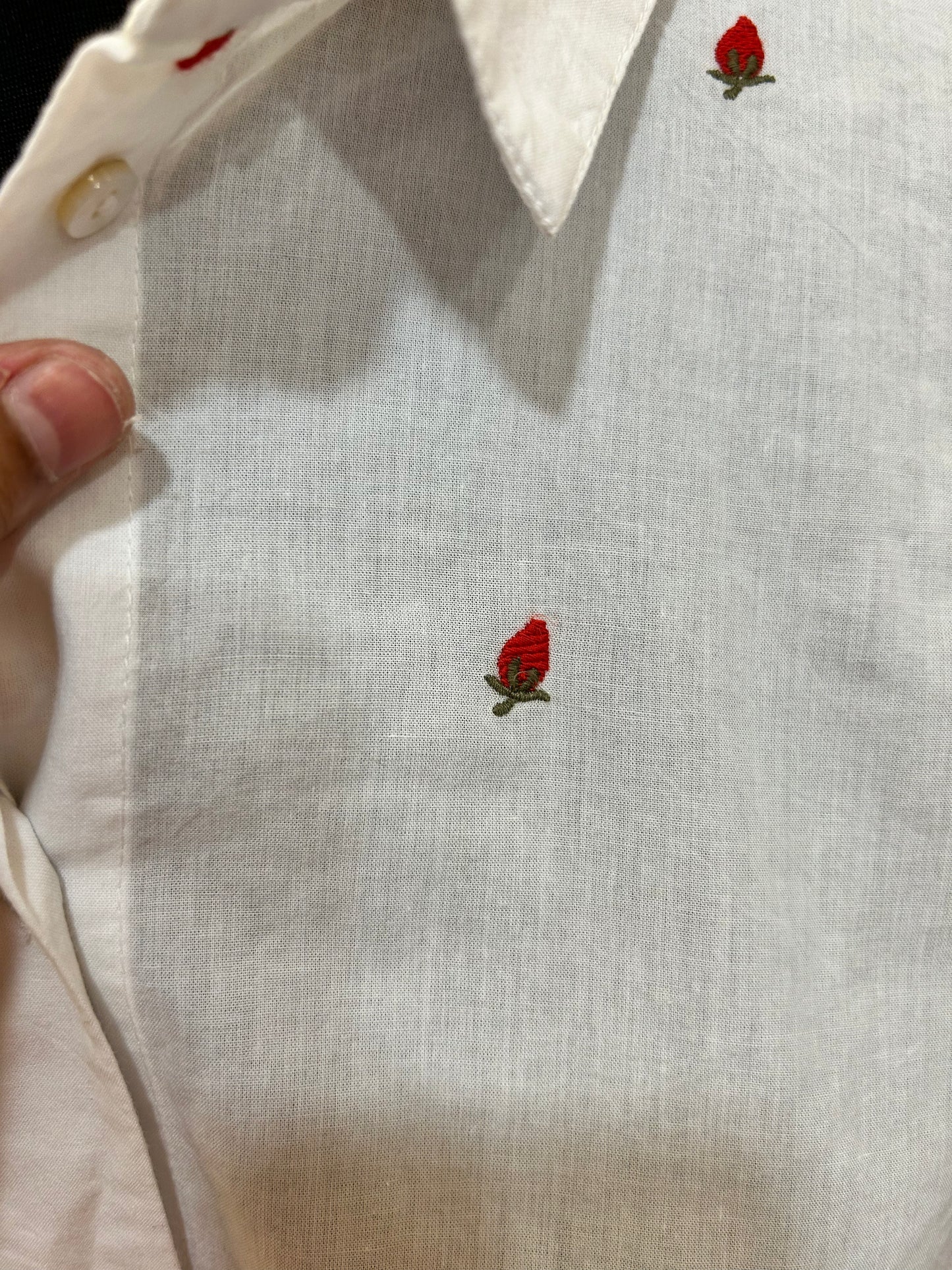 White strawberry shirt