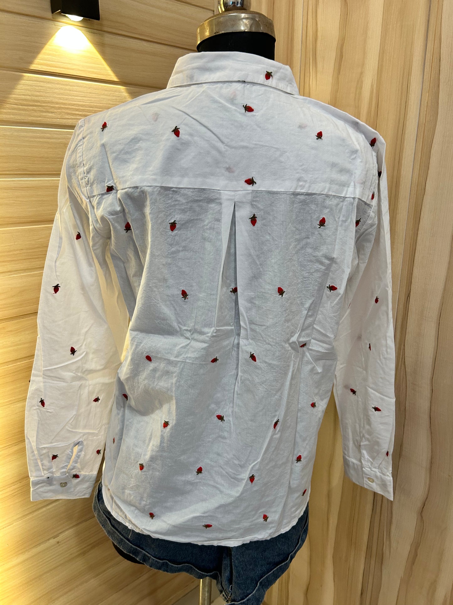 White strawberry shirt