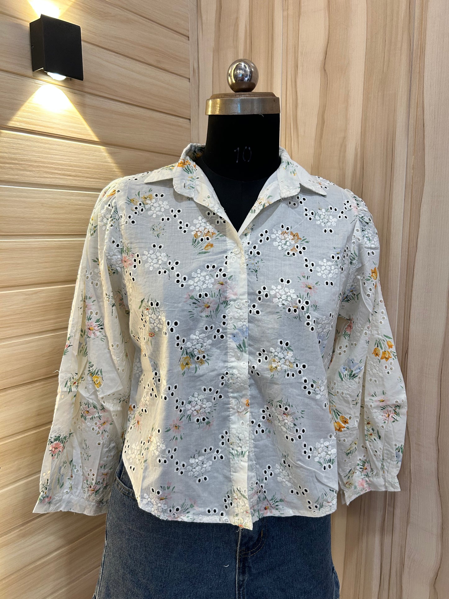 Off-White floral embroidered shirts