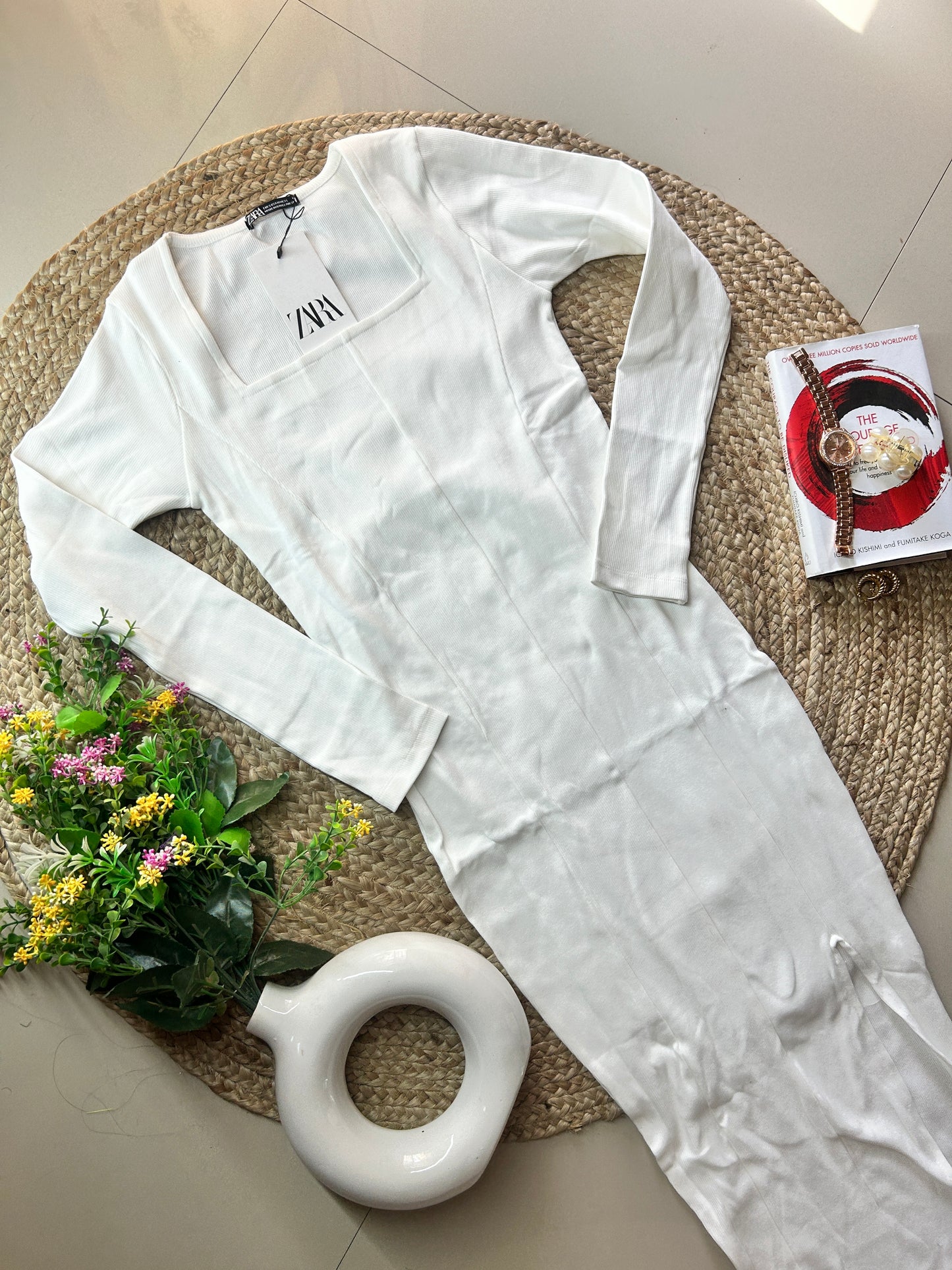 Zara Bodycon  dress-WHITE