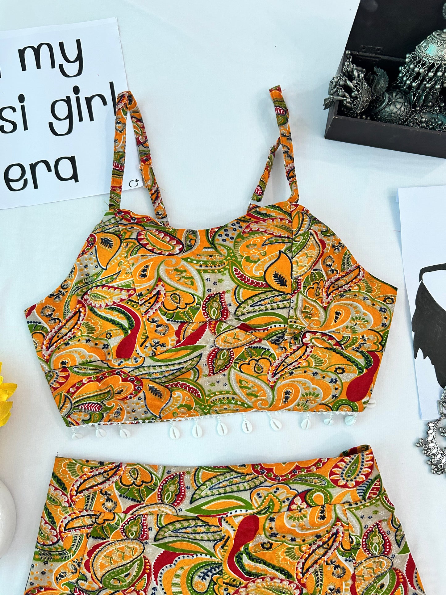 Yellow  pretty printed cute  co-ord set