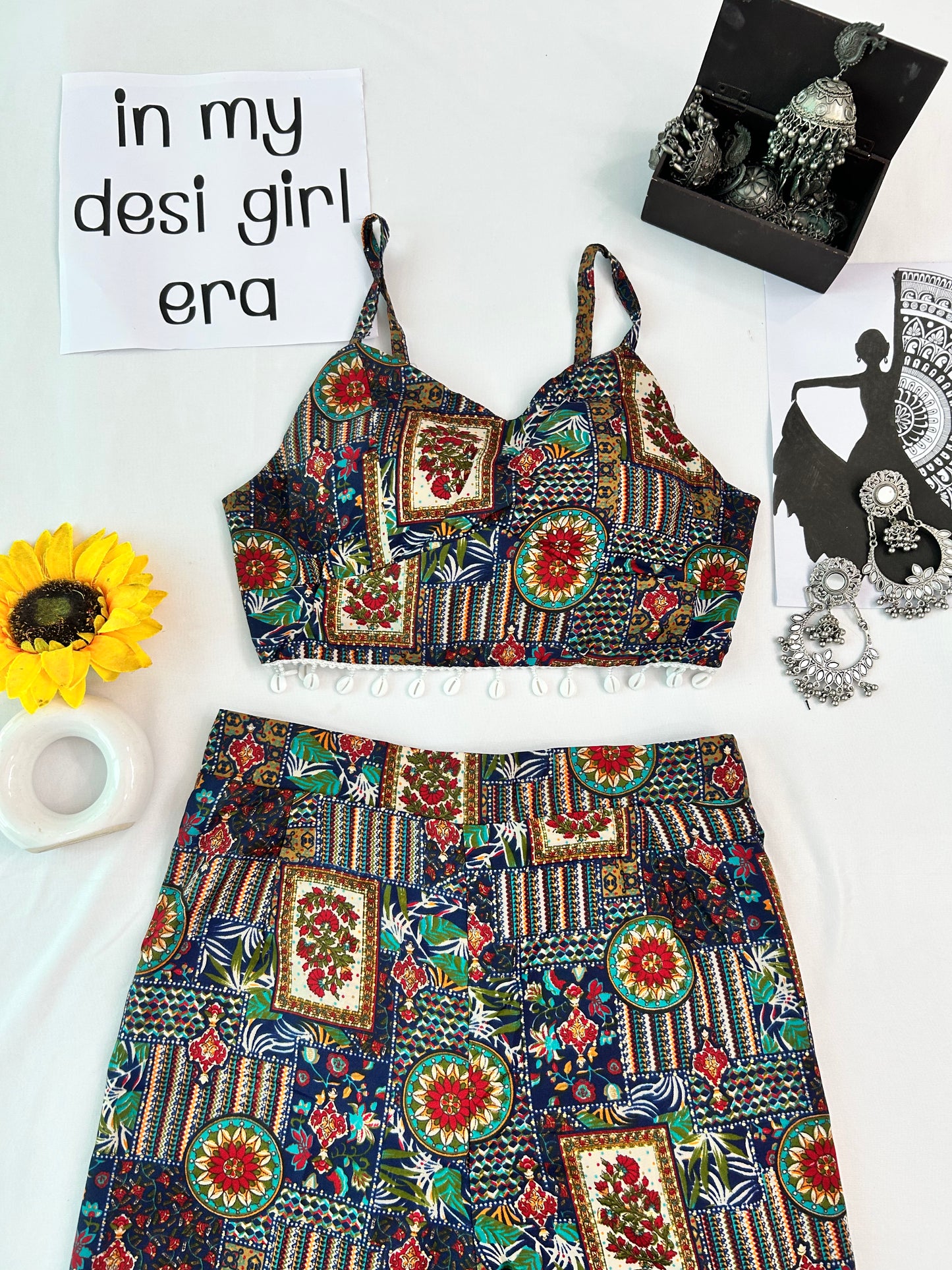 Navy blue   printed cute  co-ord set