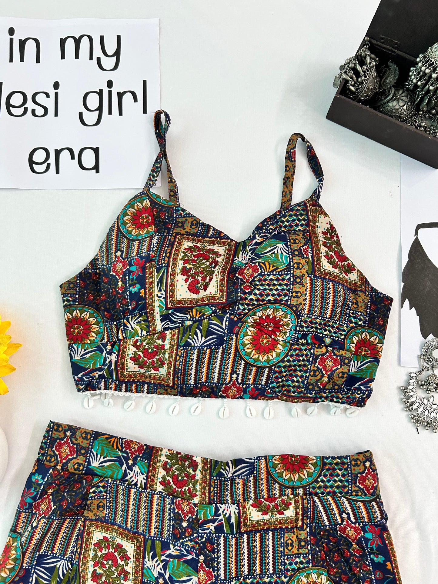 Navy blue   printed cute  co-ord set