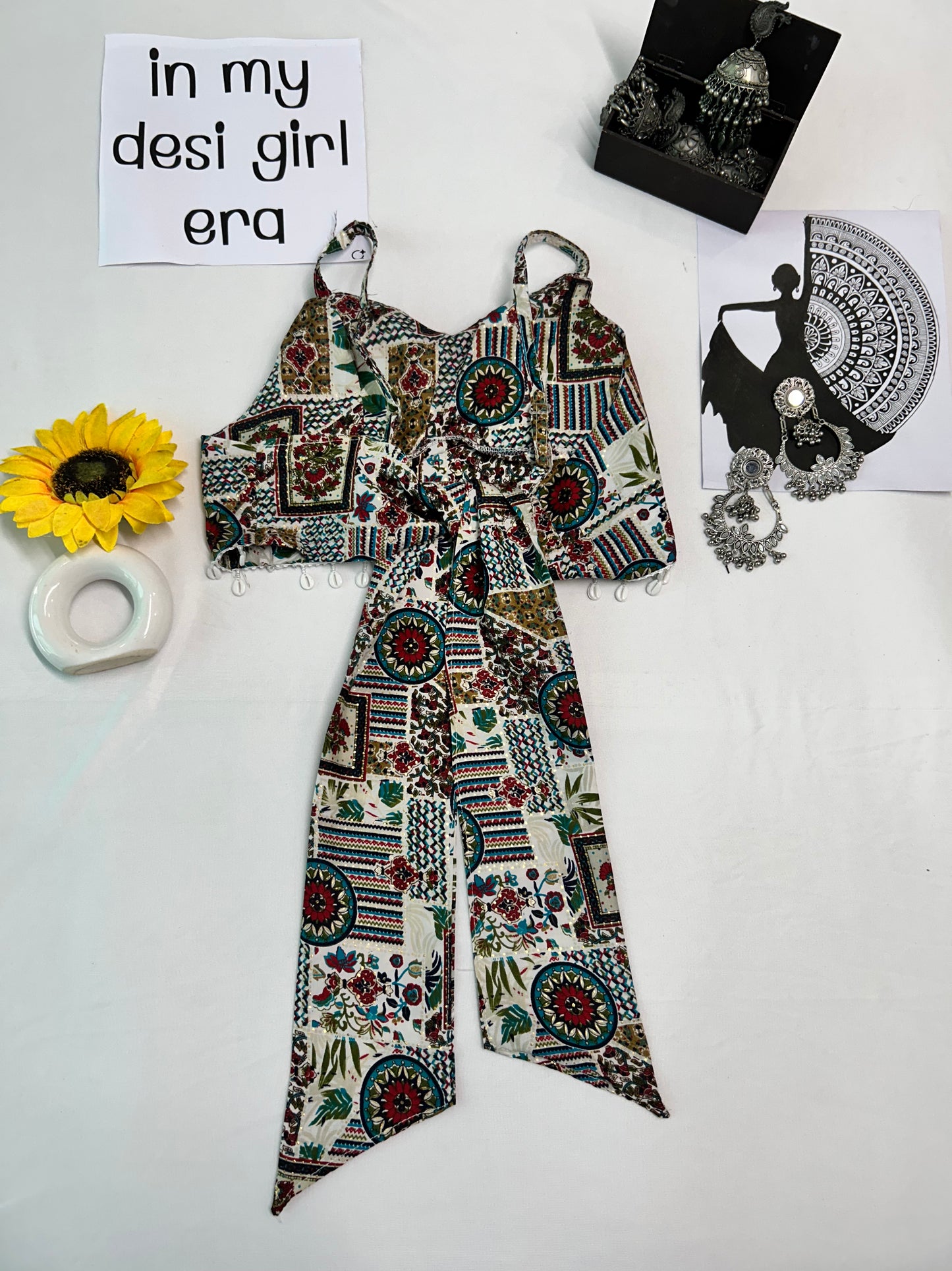 Off white printed cute  co-ord set