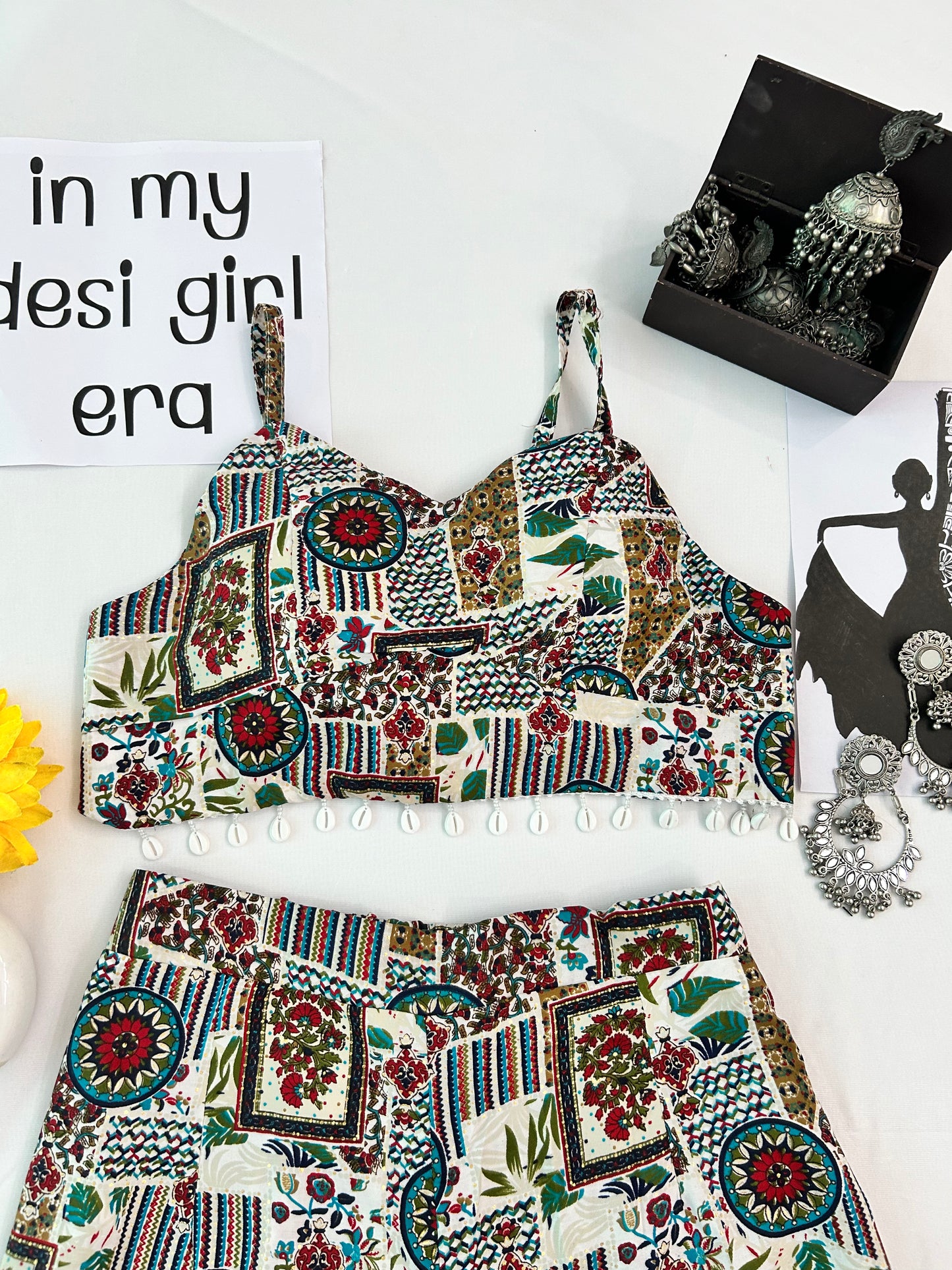 Off white printed cute  co-ord set