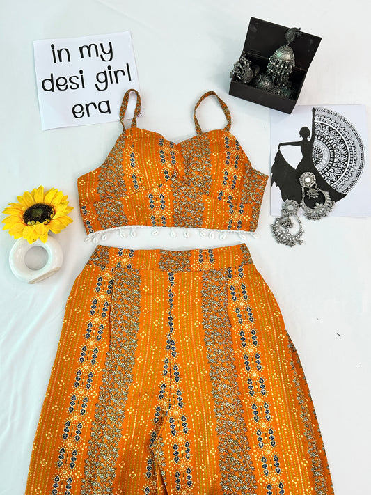 Yellow cute printed  co-ord set