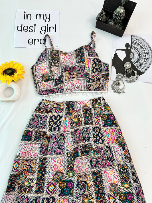 pink cute printed  co-ord set