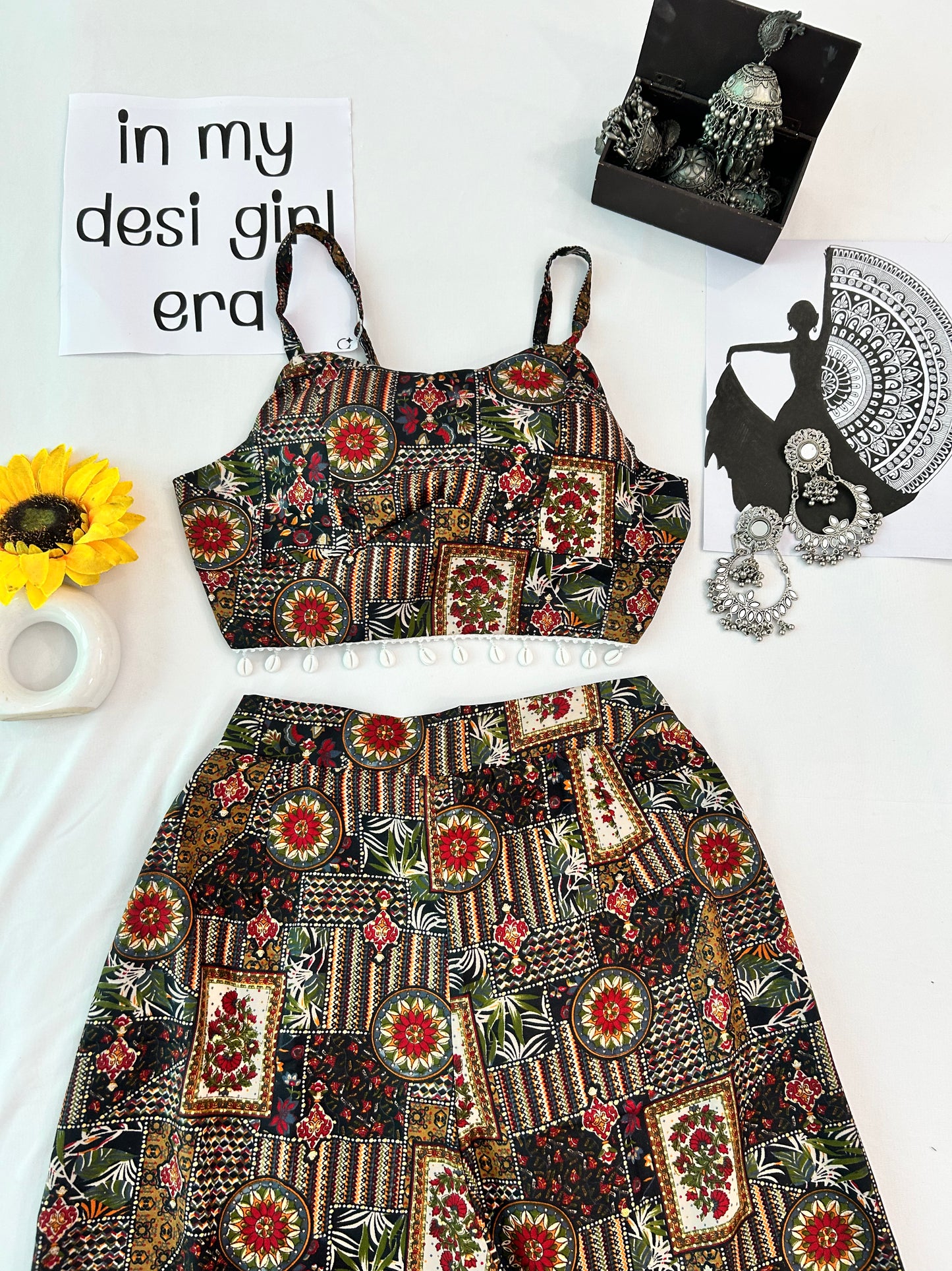 Red cute printed  co-ord set