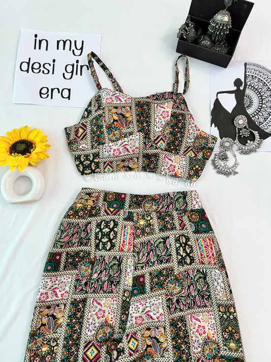 pink cute printed  co-ord set