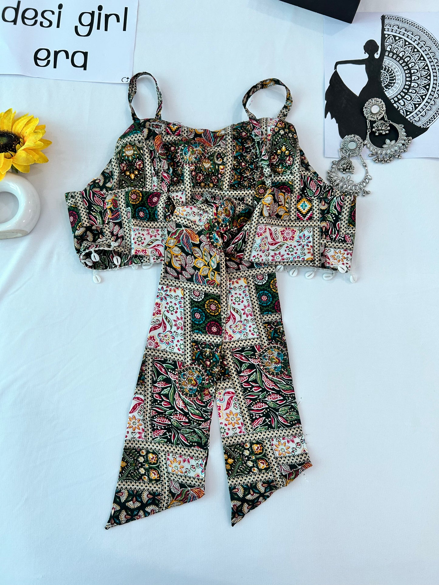 pink cute printed  co-ord set