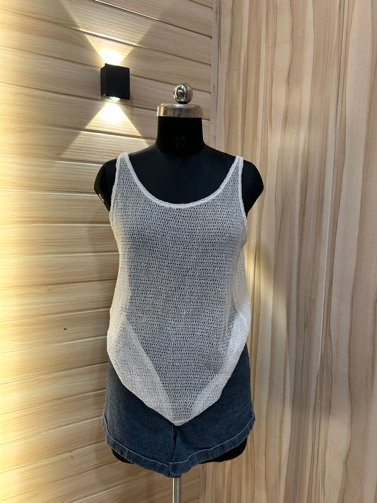 Crochet tank white