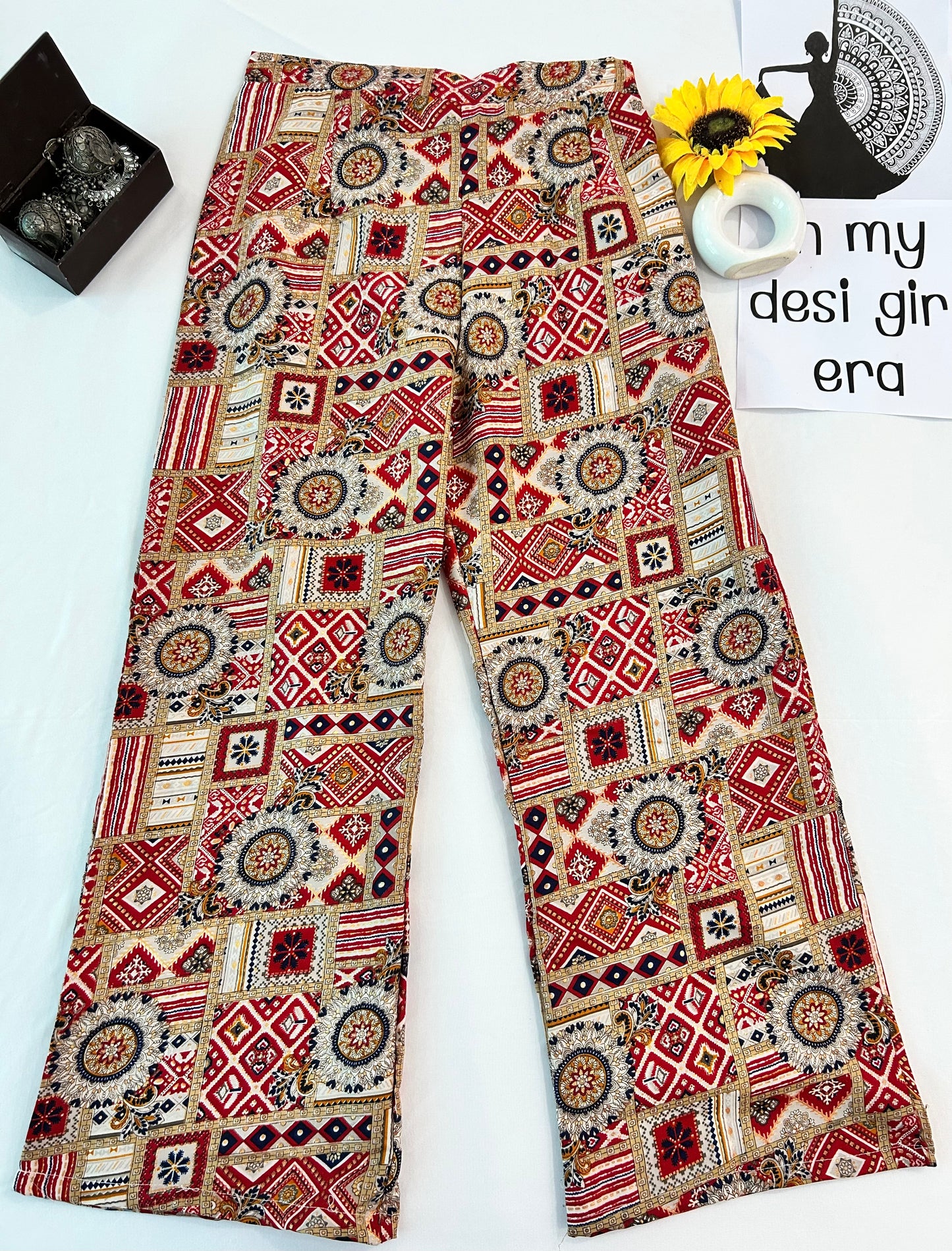 Red cute printed  co-ord set