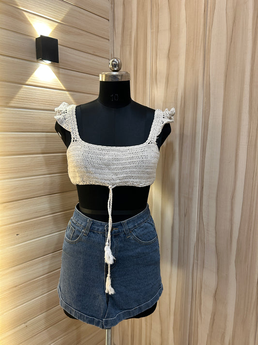 Off white crop knit