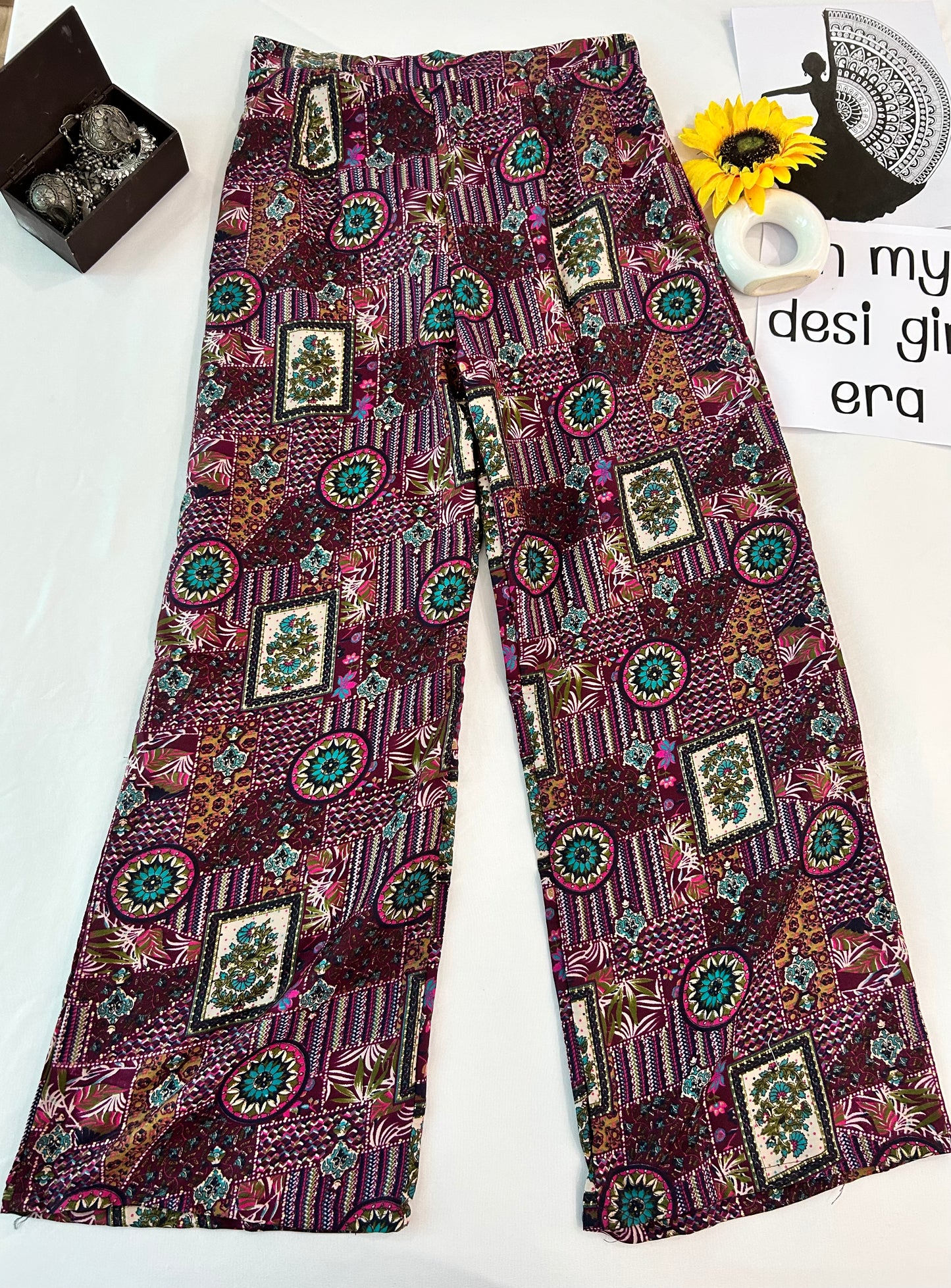 Wine  printed cute  co-ord set