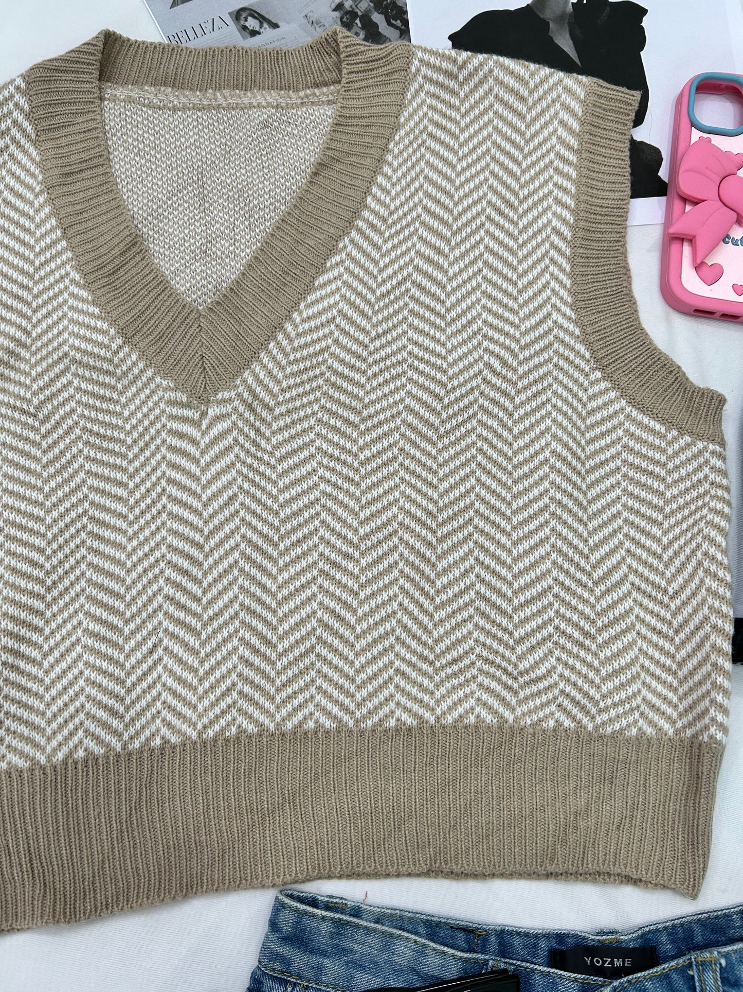 Beige chevron