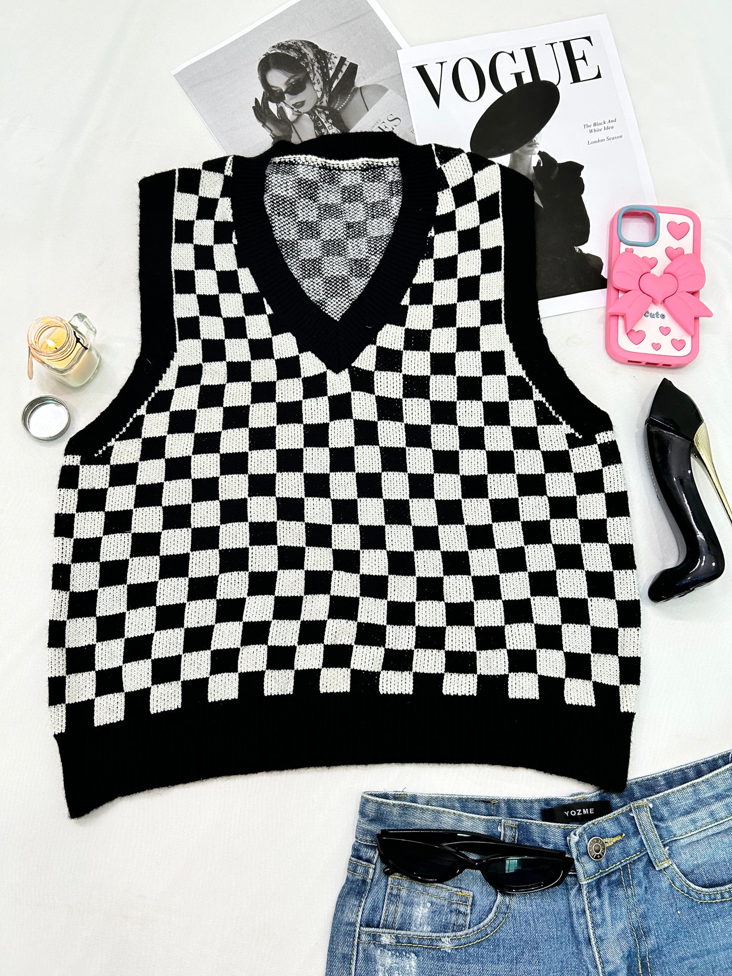 Black white chess checked