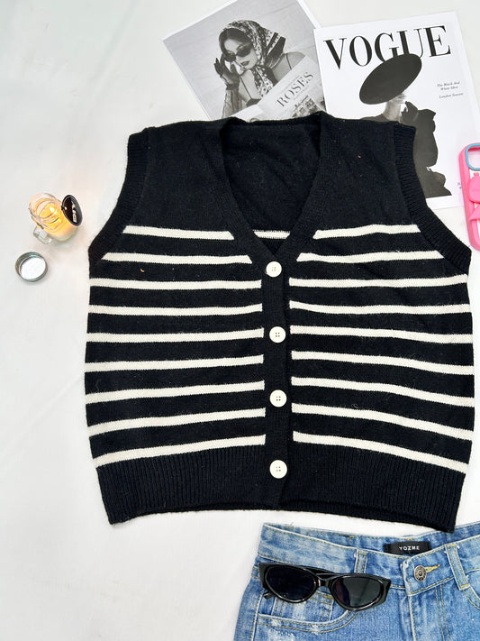 Stripe Button - black