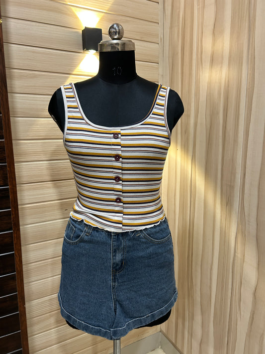 Yellow  black stripe tank