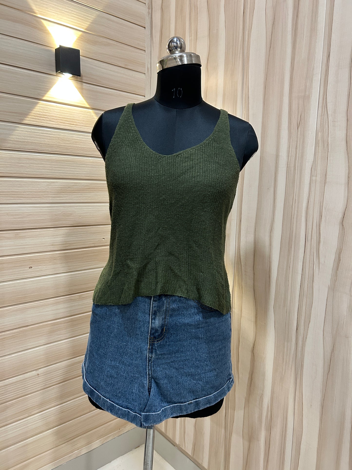 Olive V-neck