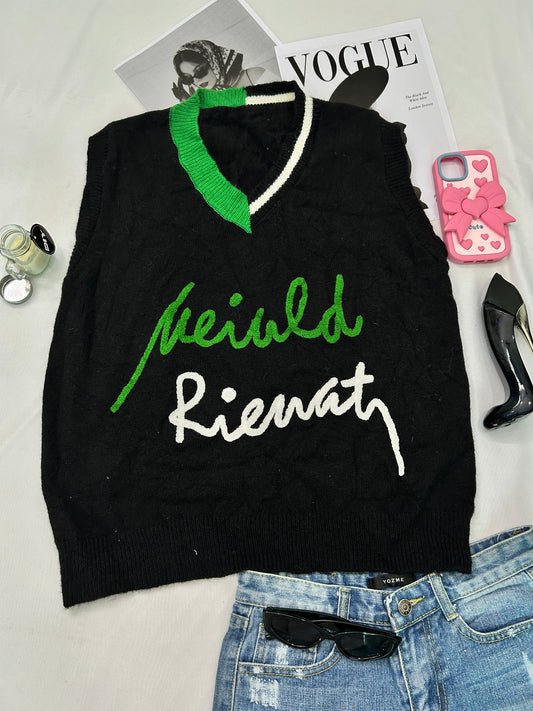 Black green vest