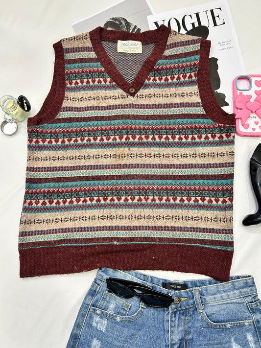 Maroon printed vests