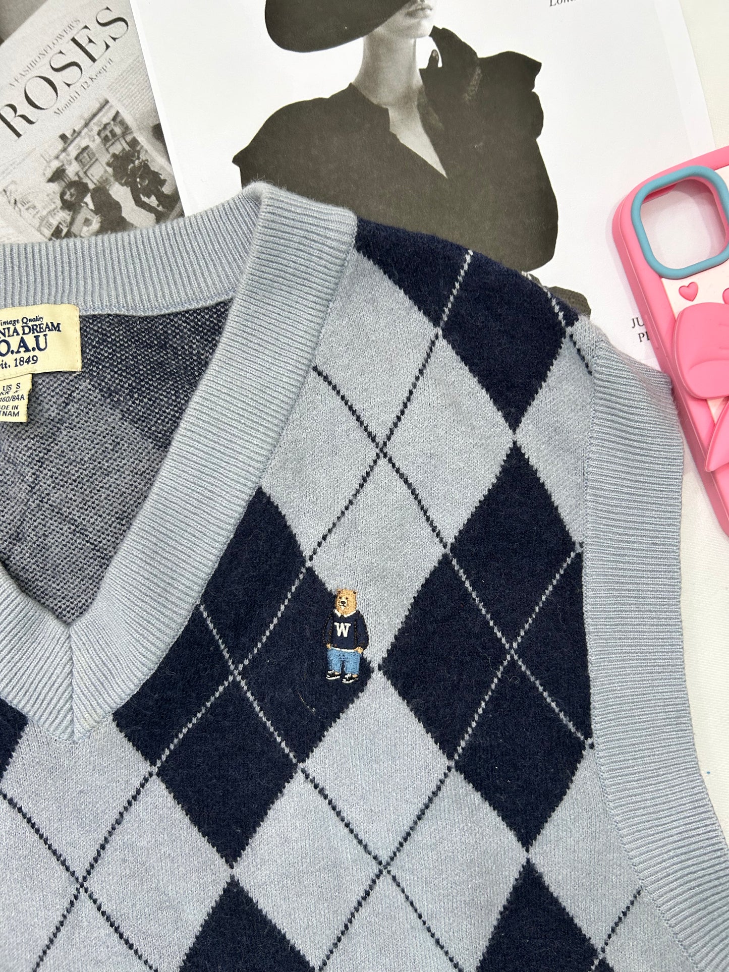 Navy blue teddy vest