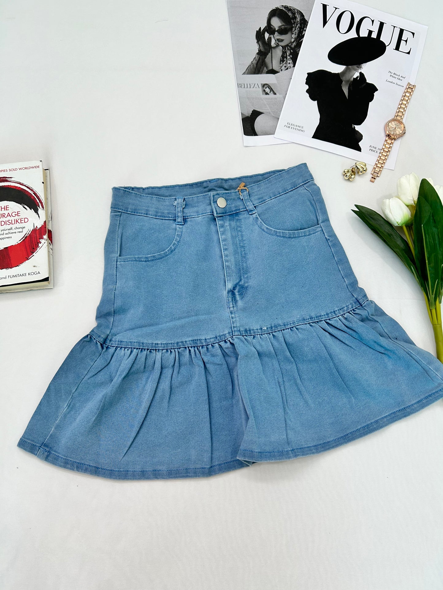 Denim Short Skirt co -ord