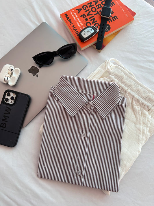 Brown stripe shirt