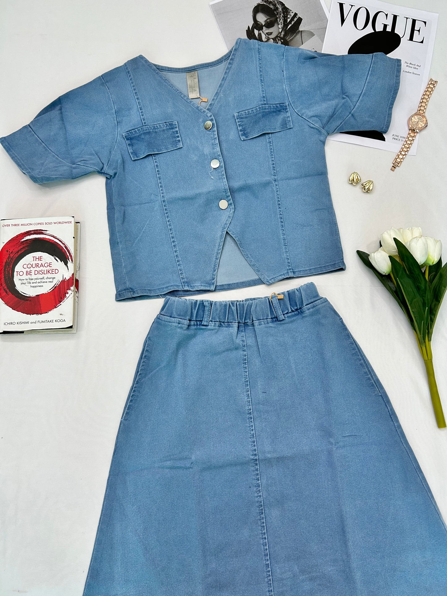 Denim  Skirt co -ord
