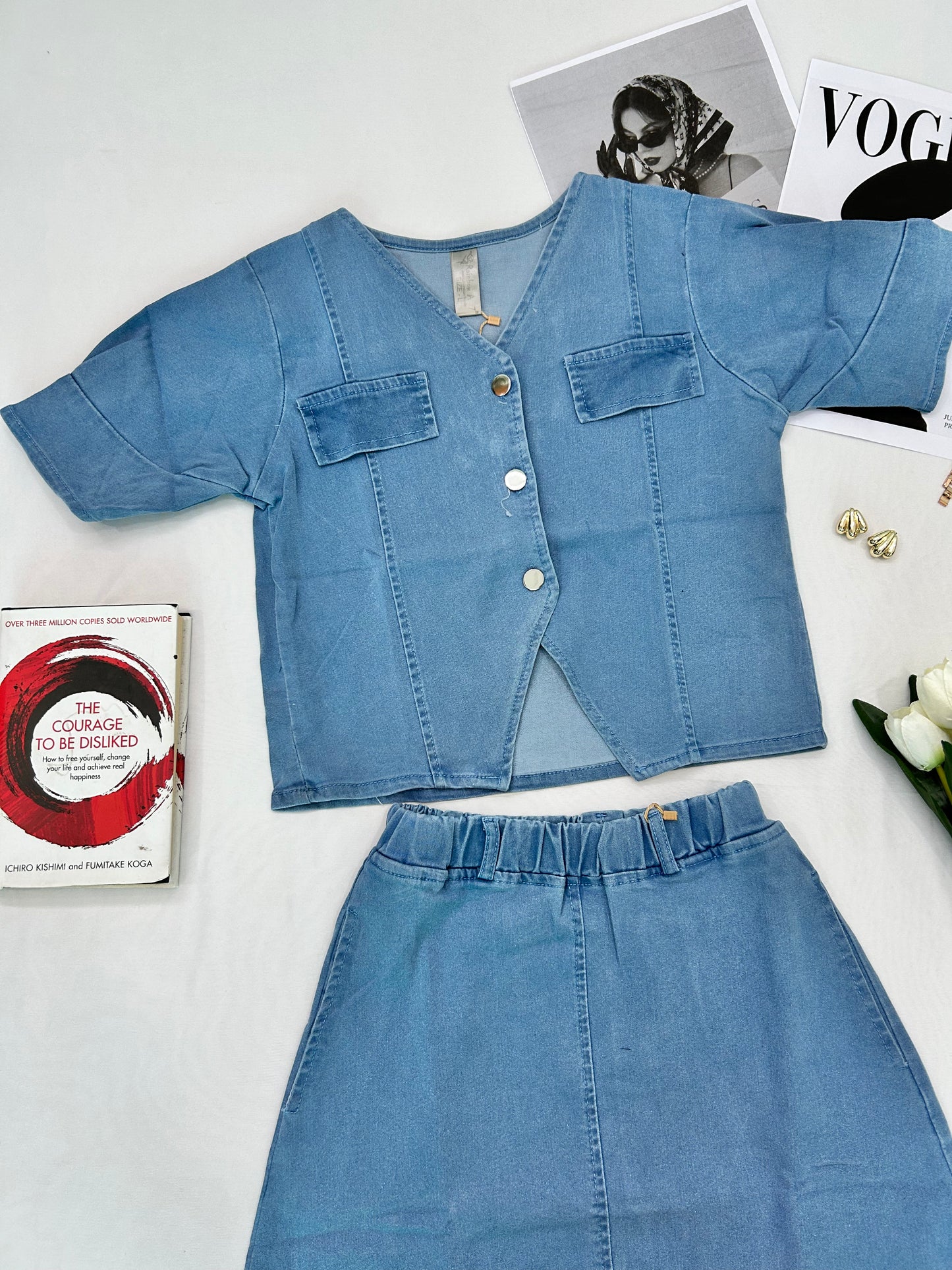 Denim  Skirt co -ord