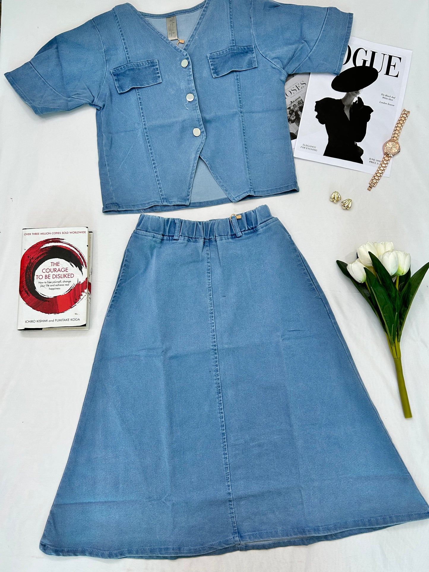 Denim  Skirt co -ord