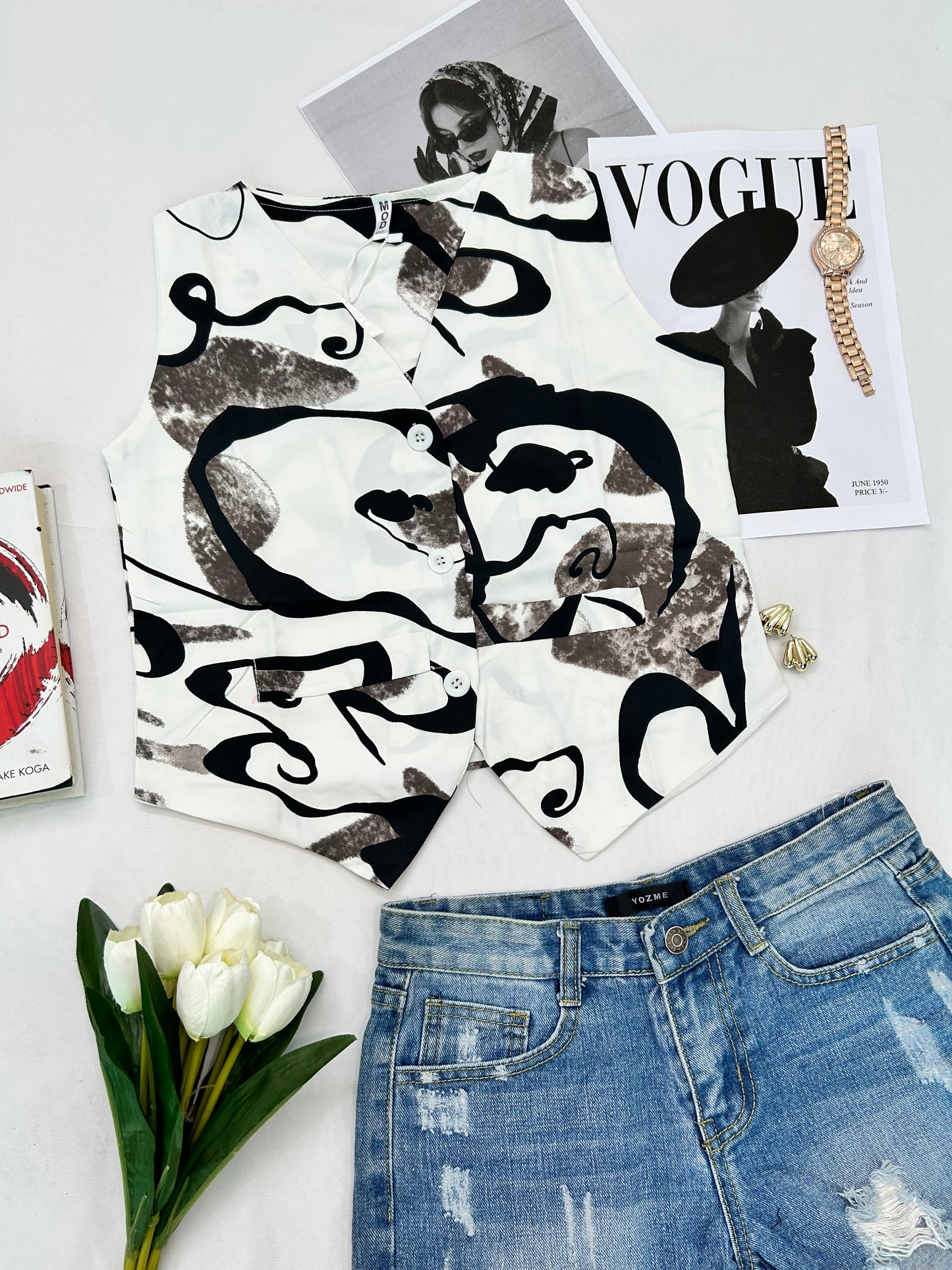 Chic vest - White marble