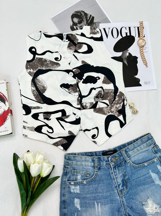 Chic vest - White marble