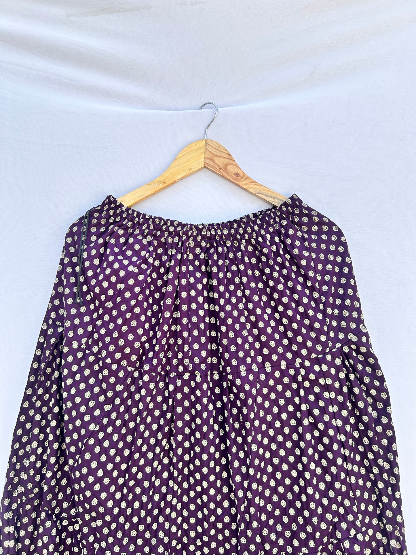 Deep purple booti printed skirt