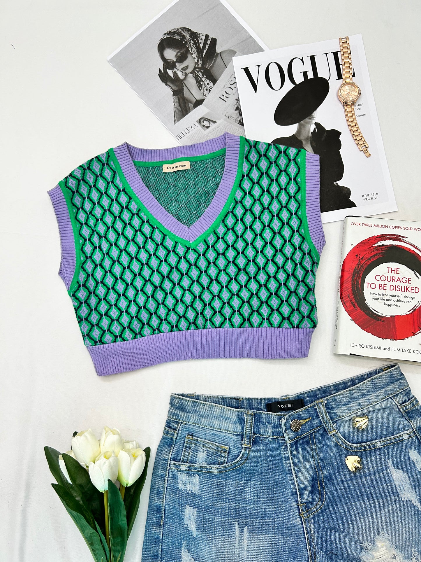 green cute vest