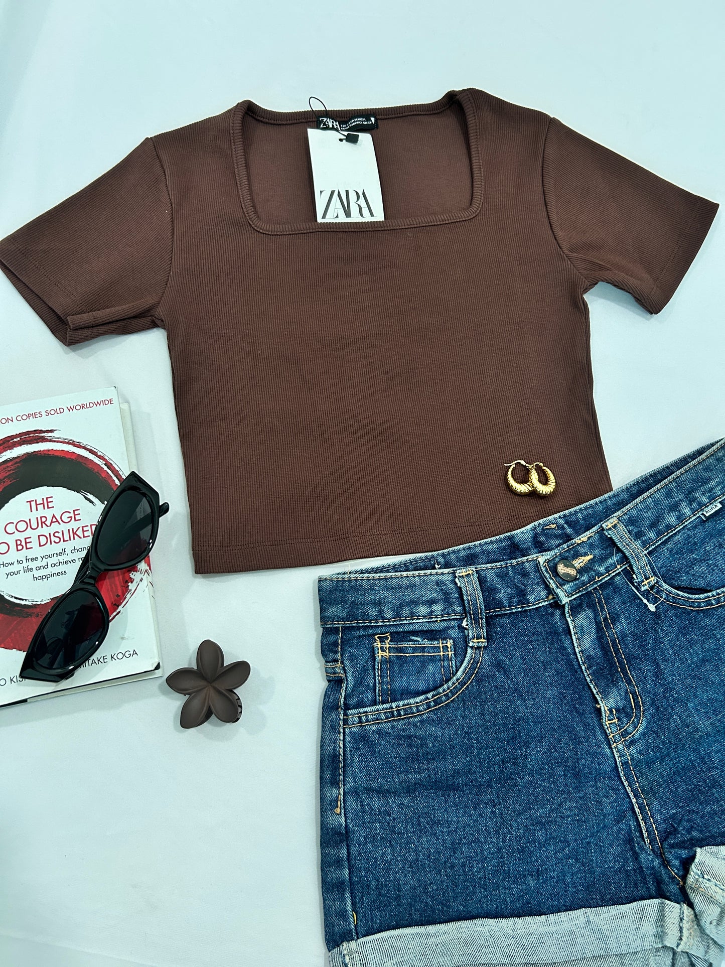 Solid Square neck -Brown